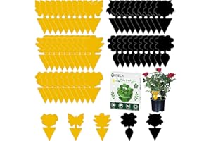 Pièges à Mouches des Fruits, Triitech Lot de 50 pièges à Mouches Collants, Autocollants pour Mouches des Plantes, pièges à Insectes Collants pour intérieur et extérieur (Jaune/Noir)