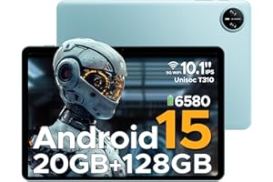 DOOGEE Tab A9 Pro Android 15 Tablet 10 Pulgadas, 20GB RAM+128GB ROM/2TB TF MAX, HD IPS Pantalla, 6580mAh Batería, Tablet WiFi5 2.4/5GHz/8MP+5MP/Facial ID/GMS/BT5.0/3.5mm Jack