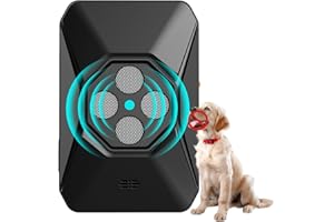 WUGEIN Ultrasuoni per Cani Dispositivo,3 Livelli Regolabile Frequenza Dispositivo Controllo Antiabbaio,Impermeabile Ricaricabile Ultrasuoni per Cani Portata 33 Piedi,per Cani Grandi,Medi,Piccoli