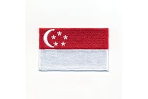 hegibaer Écusson thermocollant drapeau de Singapour 60 x 35 mm 0943 B