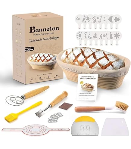 Cinnani Brotback Set Mit Gärkörbchen Oval 25cm - Komplettset Für Brotbäcker
