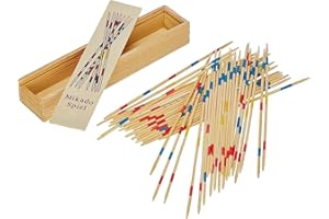 Generico Gioco da Tavolo in Legno Shangai Mikado Multigiocatore di Strategia 41 Bastoncini di Diverso Colore con Scatola Richiudibile Divertente in Famiglia