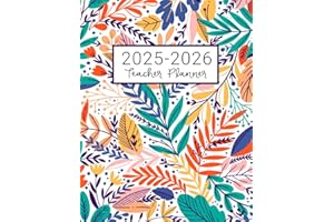 Teacher Planner: Lesson Plan for Class Organization | Weekly and Monthly Agenda | Academic Year August - July | Light Tropical Floral Print (2025-2026)