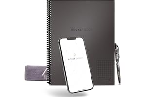 Rocketbook Matrix Smart Reusable Graph Notebook | Eco-friendly, Digitally Connected Isometric Notebook | Deep Space Gray, Letter Size (8.5" x 11") with Pen, Cloth, and App Included