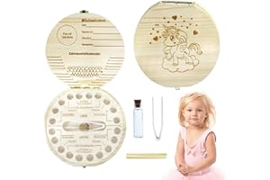QUNKUN Zahnbox Holz, Zahnschachtel, Milchzahn Box, Zahnbox Holz Milchzähne Box,Milchzahndose Holz, Mädchen Jungen Souvenir Box, Zahndose Milchzähne, Holz Speicher Baby Zähne Aufbewahrungsbox Geschenk