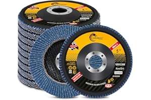 Flintronic Flap Discs 125mm 40 Grit, 10 Pack Grinding Sanding Discs Wheel for Angle Grinder, Abrasive Discs for Stainless Steel, Cast Iron, Sheet Metal and Wood (Ø125mm x 22mm)