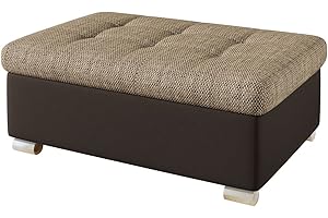 ‎MIRJAN24 Mirjan24 Hocker Niko groß Sitzhocker Polsterhocker Sitzbank Fußbank Pouf Farbauswahl (Soft 066 + Lawa 02)