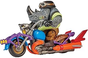 Teenage Mutant Ninja Turtles Mutant Mayhem Chopper Cycle 83447 Figurine Exclusive Rocksteady pour Les garçons de 4 à 7 Ans et Les Fans de TMNT