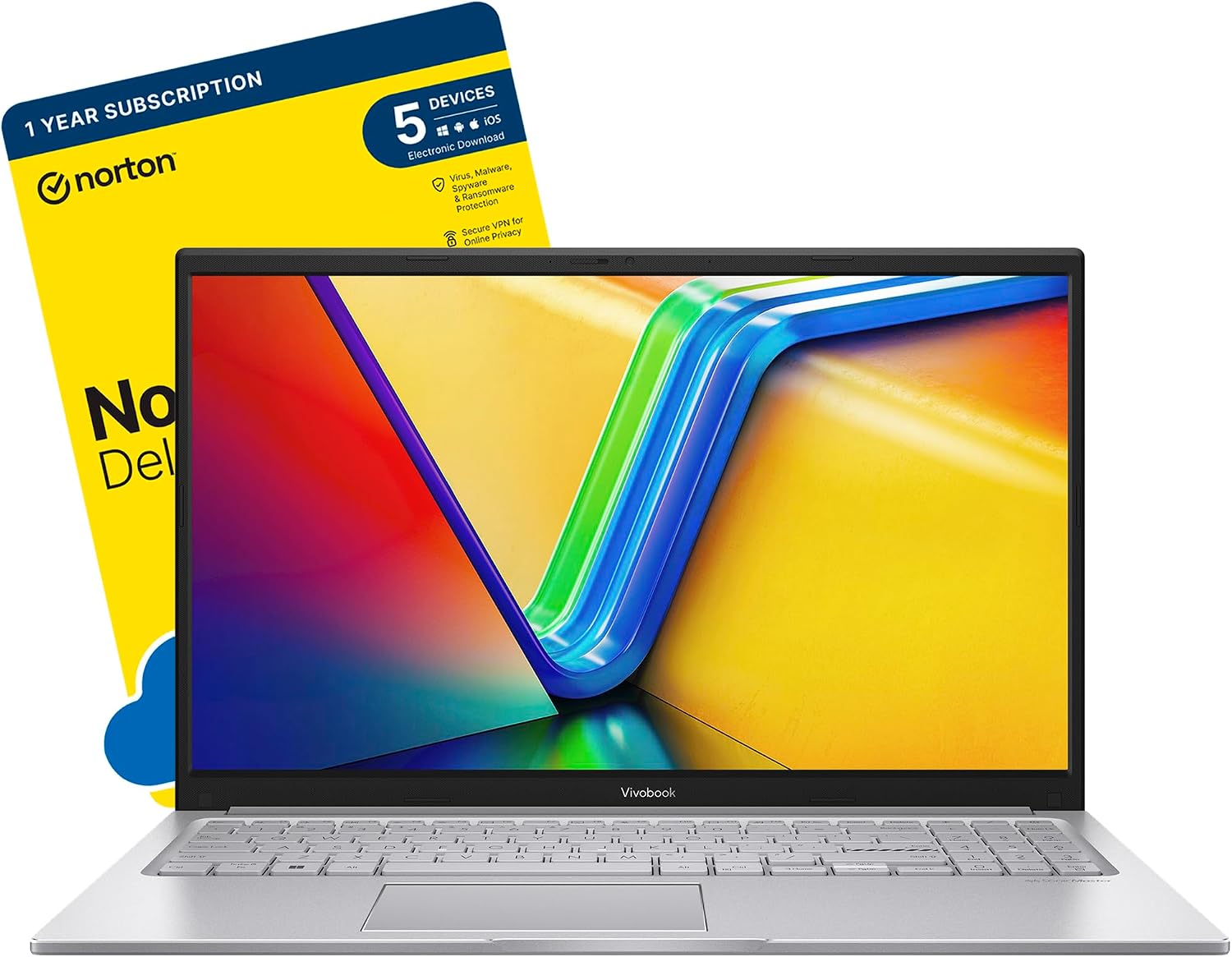 MESH Computers ASUS VivoBook 15 Intel Core i5-1334U (13th Gen), 40 GB RAM, 1 TB SSD, 15.6 inch FHD, Wi-Fi 6, Windows 11 Pro includes Free Norton 360 Deluxe Antivirus Software