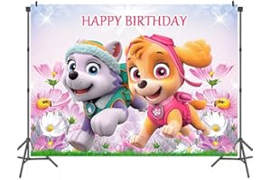 Tomicy Dog Fotografía Telón de Fondo Decoración de Cumpleaños Fiesta de Fondo Feliz Banner Foto Estudio Apoyos niños, Suministros de Decoración para Fiestas de Cumpleaños(1.5 x 1M)