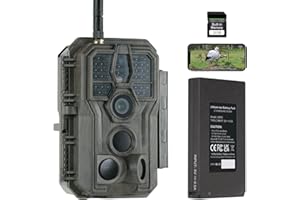 GardePro E8P MAX Cámara de Caza, WiFi, Batería Recargable 8000mAh, Tarjeta SD Incorporada, 64MP 1296P, Camara Fototrampeo con Alcance de Visión Nocturna WiFi con 0,1s Tiempo de Activación
