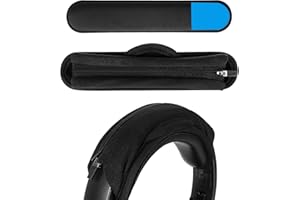 Geekria Średni żel chłodzący ochraniacz na haczyk i pętlę + zestaw podkładek na słuchawki z zamkiem błyskawicznym, kompatybilny z ATH Bose Beats JBL Hyperx Sony (czarny)