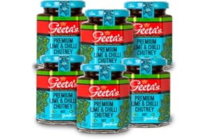 Geeta's Premium Lime & Chilli Chutney, 230g, Pack of 6, Hot