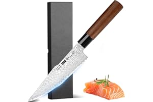 Plys Cuchillos Cocina Profesional 9Cr Cuchillo Japones Cuchillo Chef para Cortar Verdura Fruta Carne Cuchillo Damasco