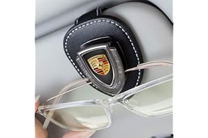 meisuH Car Sunglasses Holder for Porsche Panamera Cayenne Macan Boxster Taycan Cayman 718 911,Glasses Holder for Vehicle,Visor Sunglasses Clip for Men Women,Clip-on Car Glasses Holder Black