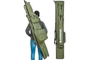 Blackpeanut - Extra Long Fishing Bags, Large Capacity Fishing Bag, Robust and Safe, Easy to Carry, 1.75 m Long Fishing Bag, Green, Green