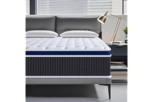 SEZMOONSI 4FT6 Double Mattresses, 10.6 Inch Gel Memory Foam Pocket Sprung Mattress Double Size for Pressure & Back Pain Relief, Motion Isolation Hybrid Double Bed Mattress, 100 Nights Trial