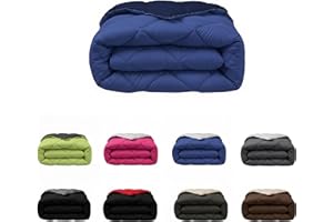 SABANALIA - Edredon Cama 90 y Edredon Cama 105 | 180x270 | Edredón nórdico de 400 g Reversible (Bicolor) | Relleno de Fibra Hueca Virgen Siliconada | Hipoalergénico | Color Azul y Marino