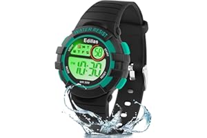 Edillas Kids Digital Watch for Girls Boys,7 Colors LED Flashing Water Resistant Wrist Watches,Child Sport Outdoor Multifunctional Watch with Stopwatch/Alarm for Ages 5-14