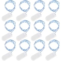 12 Guirlandes Lumineuses à Piles 2.2m - Fil De Cuivre Étanche IP65 Pour Décoration Intérieur/Extérieur