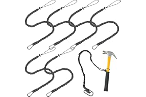 CHENGCKJ 6 Stück Werkzeugsicherung Lanyard Werkzeug Fallschutz mit Karabinerhaken Ausziehbare Werkzeugleine Absturzsicherung Sicherungsseil Sicherheitsleine für Arbeiten in der Höhe
