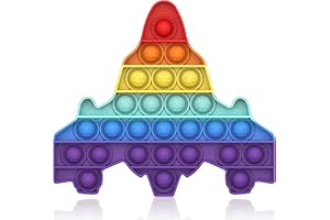BDwing Silicone Push Bubble Sensory Pop Fidget Juguete, Durable Rainbow Sensoria Antiestrés Toy, Anxiety Relief Sensory Toy, Apto para Niños, Familias y Amigos, Aeronave