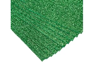 PANLOM Pack 10 A4 Glitter EVA Foam Sheets 2mm Creative Craft Sponge Paper Assorted Colours DIY Crafts Scrapbooking (Dark Green, Gillter)