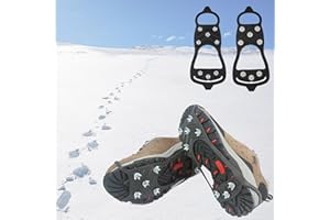 YQBFTC Ramponi per Scarponi,Ramponcini da Ghiaccio Antiscivolo,Neve Ghiaccio Ramponi Tacchetti Spikes per Scarponi da Alpinismo,Scarpe per Ghiaccio Trazione e Outdoor Sci in Inverno 34-47