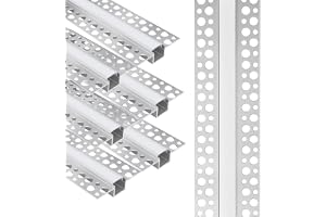 DEKIEVALE LED-profil 6x1 m, dubbelsidig, infälld, med mjölkvit diffusor Dubbelsidig kantlös kanal för LED-remsor, för monteri