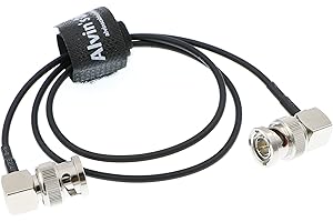 Alvin's Cables Blackmagic RG179 Coax BNC męski na męski kabel SDI do kamery wideo BMCC elastyczny kąt prosty do prawej 60 cm