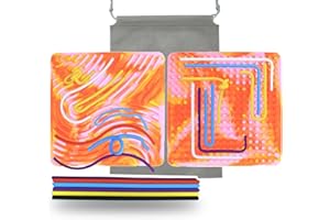 JUGGPENG Sensorik Activity Board Doppelseitiges Aktivitätsbrett Sensorisches Aktivitätstafel für Kinder 3+ & Erwachsene zur Beruhigung, Angstzuständen, ADHD und Autismus, zum Reisetasche & 15 Schnüren (Orange)