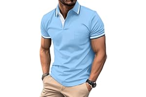 zitysport Polo Hombre Manga con Bolsillo en el Pecho Golf Polo Transpirable de Secado Rápido Poloshirt Deporte Hombre Slim Fit Tshirt Verano Camisa Hombre