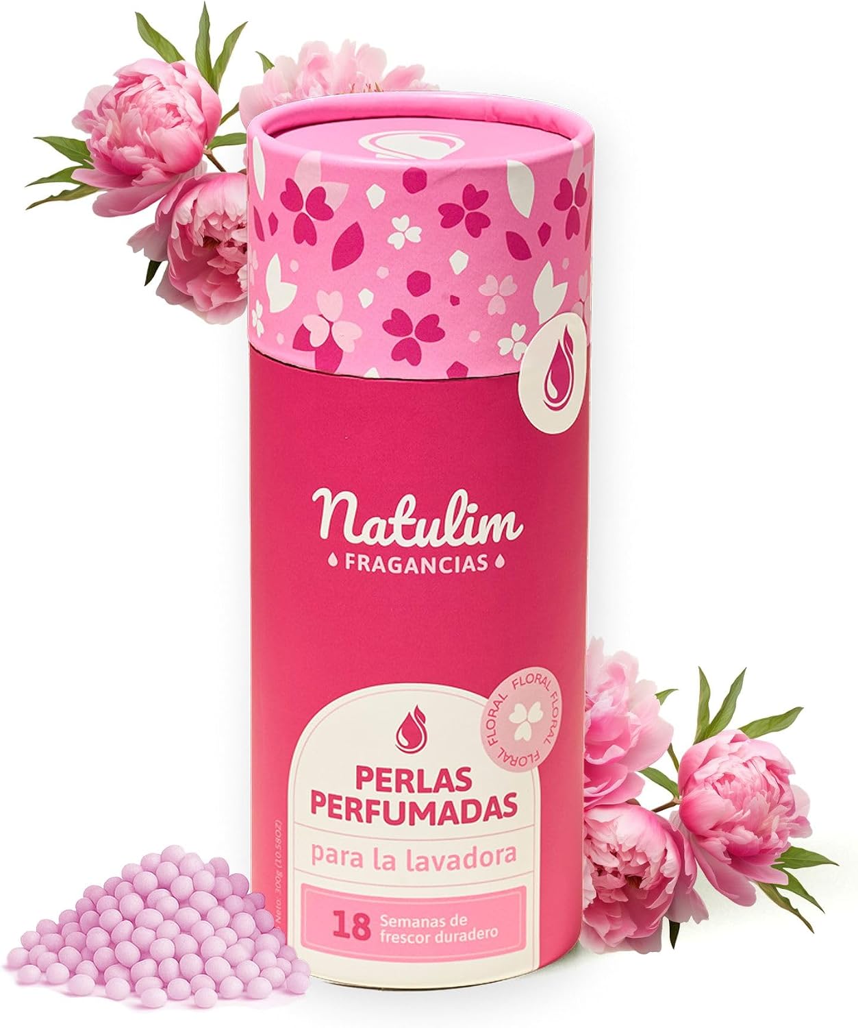 Natulim Perlas Perfumadas - Perlas Aromatizantes para Ropa - Fragancia Duradera - Sin Químicos Nocivos - Apto Pieles Sensibles y todo tipo de Prendas - 30 Lavados (Fragancia Floral)