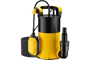 Wiltec Pompa sommersa, 400W 8000 l/h, profondità max 7 m, Elettropompa a immersione per pozzi e cisterne