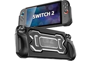 TiMOVO Funda Protectora para Nintendo Switch 2, Funda de TPU con Agarre Ergonómico para Switch 2 Accesorios, Funda Protectora para Switch 2 Absorción de Golpes, Antiarañazos, Recortes Precisos,Negro