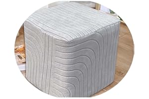 HOOWARM Ottoman Cover Round/Square Luxury Stretch Ottoman Slipcover 40x40/45x45cm Removable Washable Foot Stool Covers Sofa Foot Pouffe Protector Red/Grey/Brown/Beige ( Color : #22 , Size : 45x45cm/18x18" )