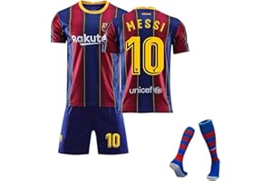 GENERIC Barcelone Football Kit for Kids,2023/24 Barca Jerseys Football Kits Home/Away,No.10 Football Training Set T-shirts Shorts and Socks,2023 Outdoor Sportswear Soccer Tracksuit for boy Adult