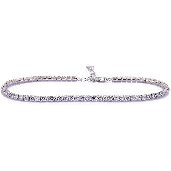 Remo Gammella Gioielli Bracciale Uomo Donna Tennis Argento 925 zirconi Taglio Brillante Diamante da 3 mm Neri montatura Nera Sterling Silver bagnato in rutenio. braccialetto Misura 19.5 cm