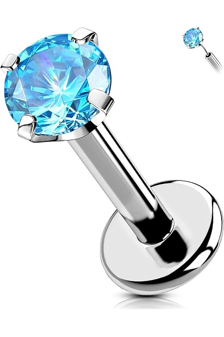 Studs Piercing Titane OUFER - Labret 16G Filetage Interne 5-12mm Pour Cartilage