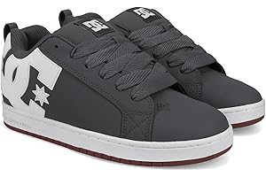 DC SHOES DC Men's Court Graffik Skate Shoe, Grey/White