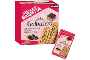 CAIYA Galbusera Bisco Barretta Barretta di Cereali Croccanti e Cioccolato Fondente Extra 230g