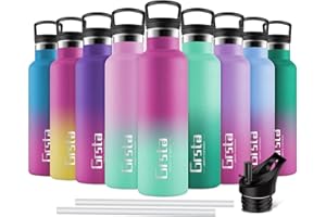 Grsta Water Bottle, Stainless Steel Vacuum Insulated Bottles 350/500/750/1000ml, BPA Free Reusable Drinks Bottle - 12 Hours Hot & 24 Hours Cold, Leakproof Flask for Adult, Kids, Sports, Home, School