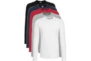 Lower East Langarmshirt Herren Baumwolle I 5er Set I Longsleeve Herren, Herren Langarmshirt, Shirt Langarm Herren, Langarmshirts für Herren, T-Shirt Herren Langarm, Longshirt