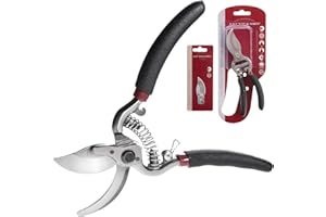 S. Kunde & Sohn Germany – die leichteste geschmiedete Gartenschere SKS6 Tradition + 1 Ersatzklinge GRATIS – ergonomisches Design – Bypass – Rosen-Rebschere – ∅20mm – kompl. beschichtet, rostfrei