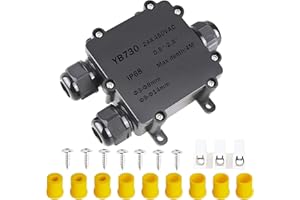 Elezenioc Abzweigdose IP68, 3 Wege Verteilerdose Außen Wasserdicht, Kabelverbinder Aussen, Elektrischer Außenverteilerdose, Erdkabel Klemmdose, Kabeldurchmesser Ø 3mm-14mm(3 Wege)