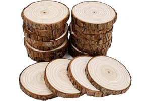 WILLIAM CRAFT Rondin de Bois sans Trou 20Pcs Diamètre 7-8cm Tranches de Bois Naturel Convient pour Decoration Noel Bois Marque Place Mariage Pyrograveur Bois