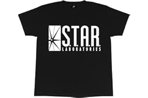 Popgear Dziewczęca Dc Comics das Flash-Star Labs Logo czarna koszulka