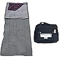 Al_Shahabuddin Winter Sleeping Bag for Man, Rectangular Shape, 8°C to 20°C, for Camping, Hiking, Indoor and Outdoor (Black and Grey)