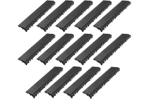 BodenMax 14-er Set Seitenteile mit Stift | kompatibel NUR mit BodenMax Fliesen | Schwarz