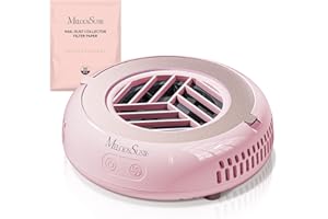 MelodySusie Pocket Aspirateur Ongles Professionnelle HProA– Mini Aspirateur Poussière Ongle Portable, 3 Niveaux d’Aspiration, 30 Filtres Inclus,Aspirateur Table Ongle pour Manucure à Domicile Rose.